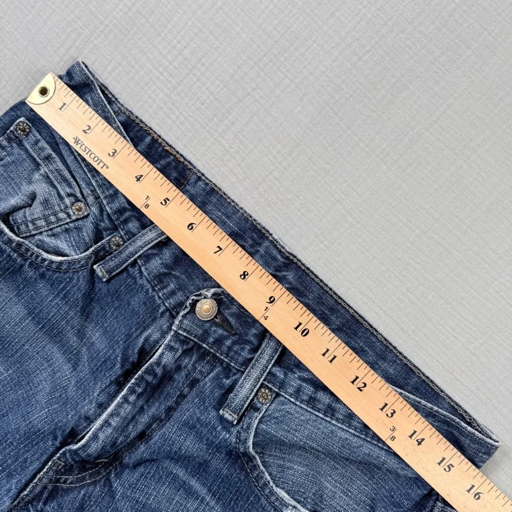 Levi Strauss 514 Mens 32x34 Straight Fit‎ Blue Medium Wash Western Fade Grunge - Picture 4 of 8
